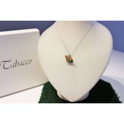 Orange Butterfly on leaf Pendant