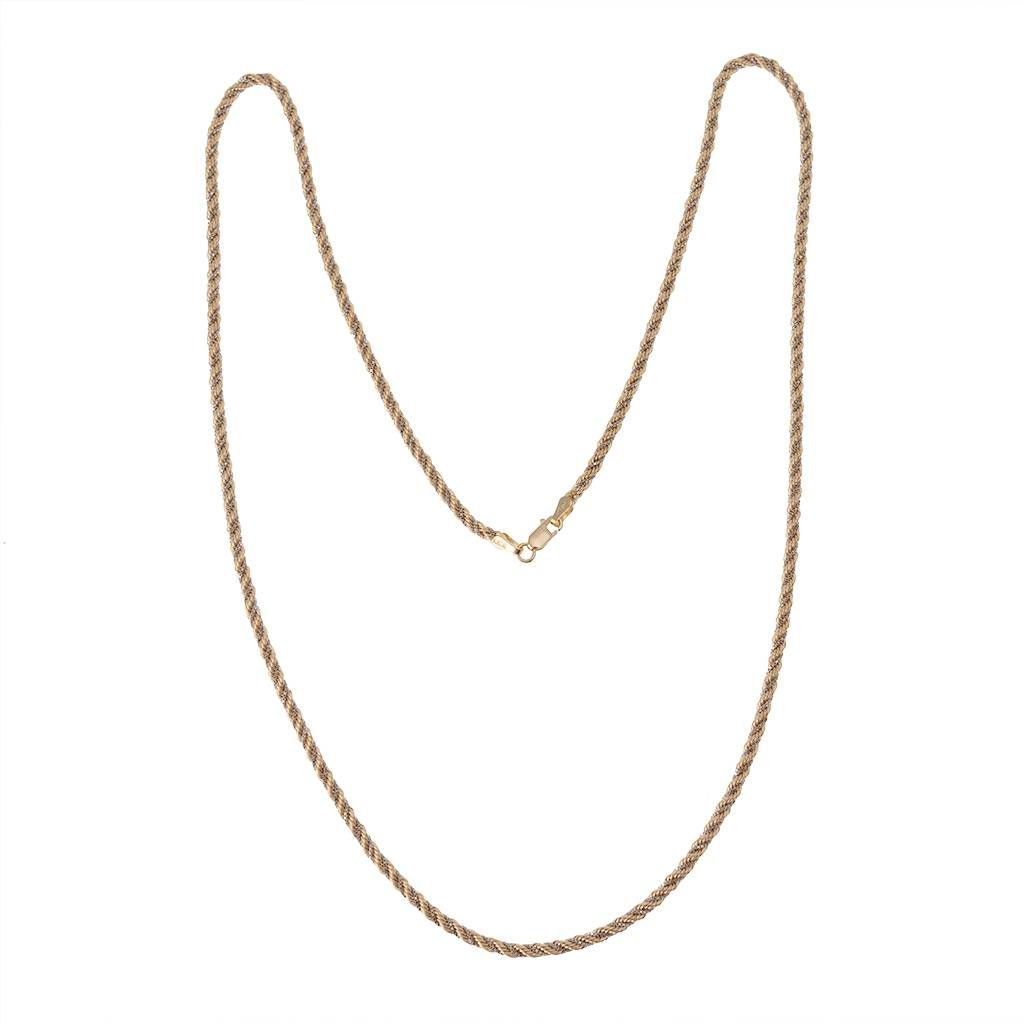 Collana Corda Oro Giallo con Veneta Oro Bianco 58cm x 2.7mm
