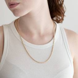 Collana Corda Oro Giallo con Veneta Oro Bianco 58cm x 2.7mm foto indossata