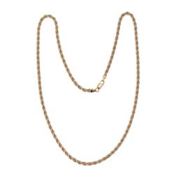 Girocollo Corda Oro Giallo con Veneta Oro Bianco 40cm x 3.3mm