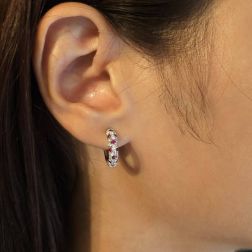 Photo of worn Round Hoops with Diamonds and Rubies