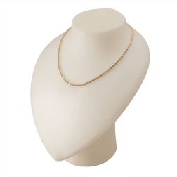 Girocollo Corda Oro Giallo con Veneta Oro Bianco 40cm x 3.3mm