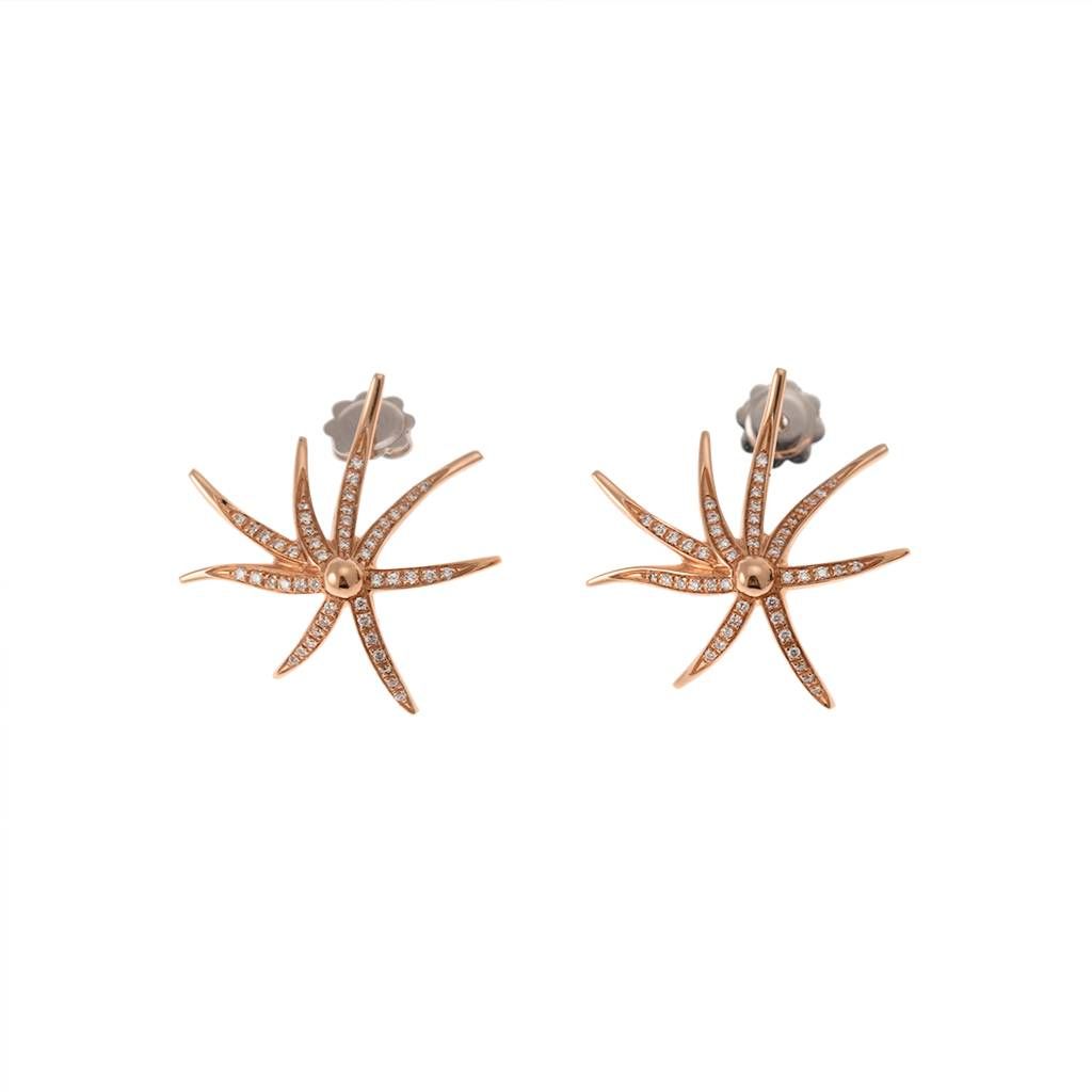 Diamonds Earrings Starfish Rose Gold