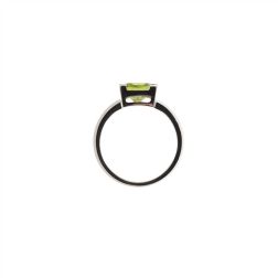 Anello Solitario con Peridoto Oro Bianco