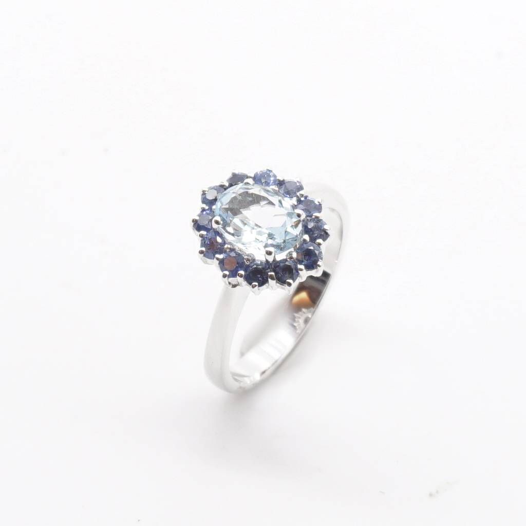 Anello Uomo Meera Jewels – Argento Argentium 935 – Zirconi E Zaffiro Blu – 1.8ct – Taglia 11