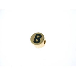 Yellow Gold Round Enameled Initial