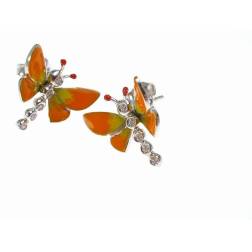 Earrings Orange Butterflies