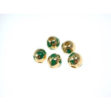 Spilla in Oro Giallo e Smalto Verde - Spille