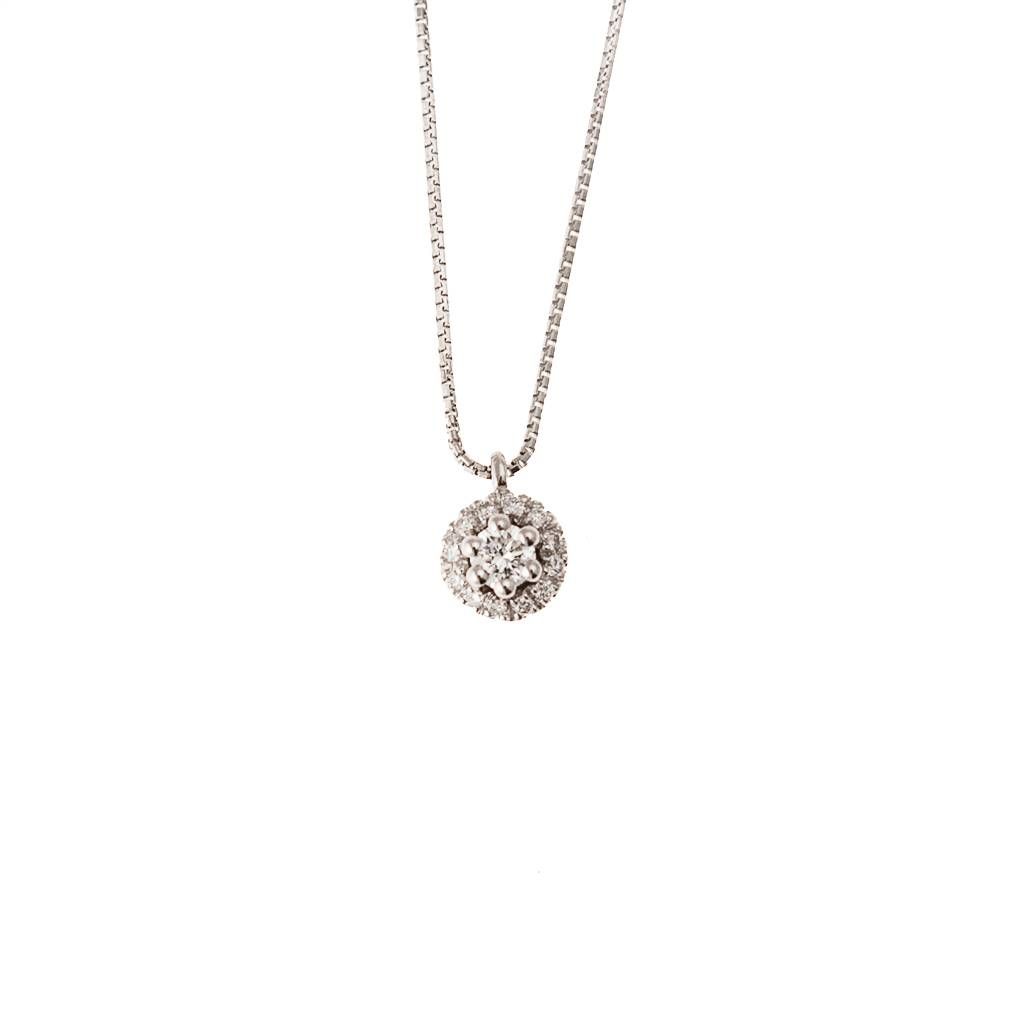 Girocollo Punto Luce Diamante 0.10ct Contornato