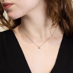 Light Point Diamond Necklace 0.10ct Contoured photo worn