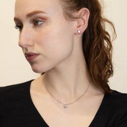 Light Point Earrings Diamonds with 0.17ct each Contoured