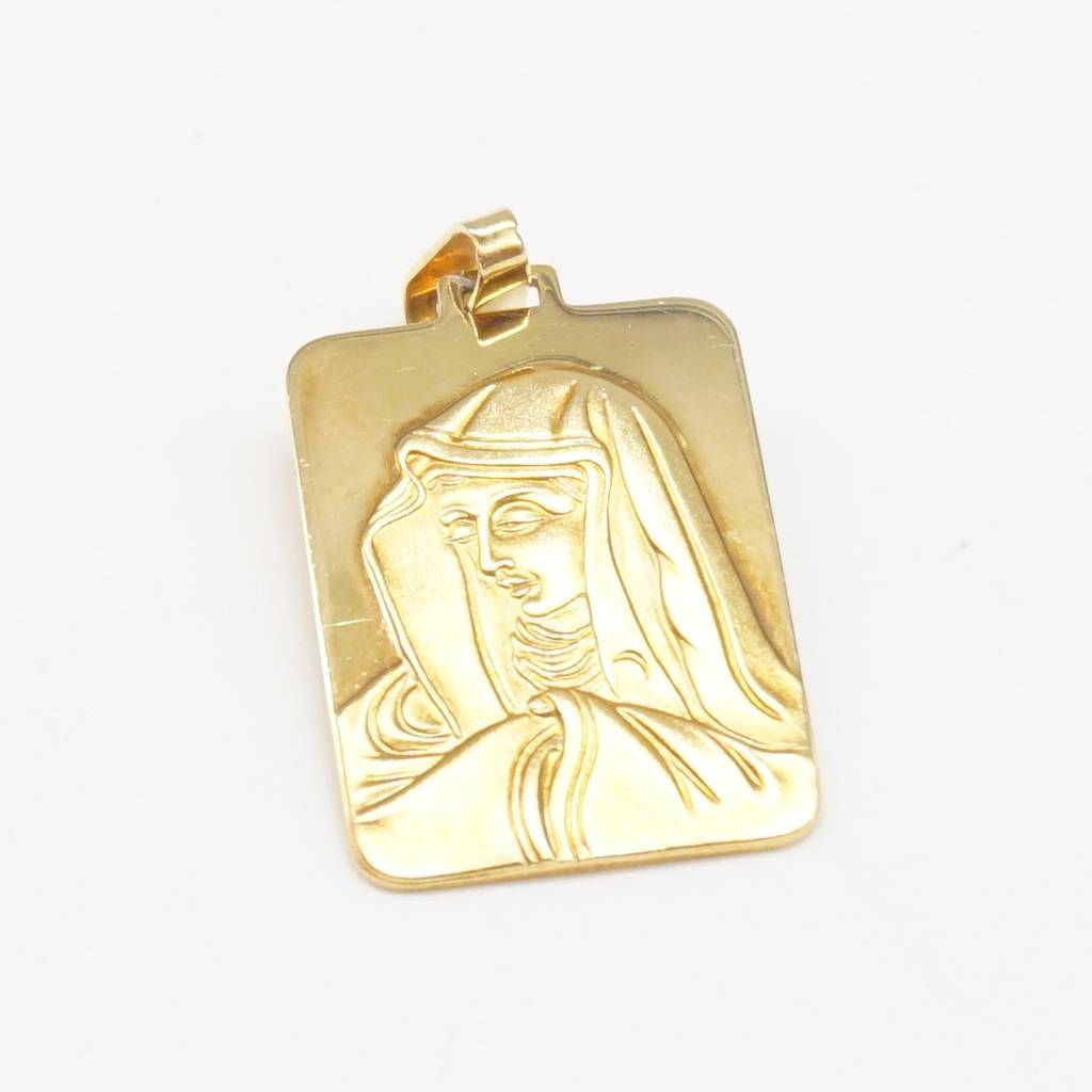 Madonna of the Finger yellow gold pendant