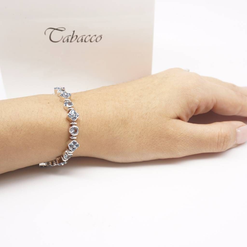 Bracciale con cristalli acquamarina