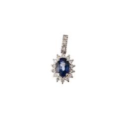 Kate Pendant Blue Sapphire 5x4mm and Diamonds