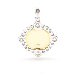 Two-tone Face of Jesus medal with zircons