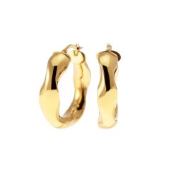 Boccole Ondulate Lucide 3cm x 7.5mm Oro Giallo 18kt