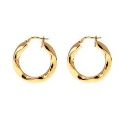 Boccole Ondulate Lucide 3cm x 7.5mm Oro Giallo 18kt