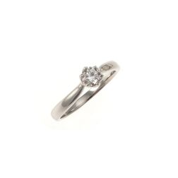 Anello Solitario "Ninfea" in Platino e Diamante GIA 0.30ct