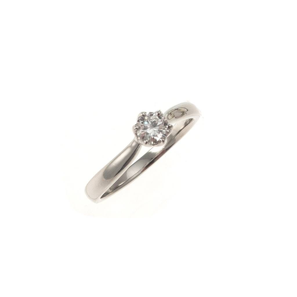 Anello Solitario "Ninfea" in Platino e Diamante GIA 0.30ct