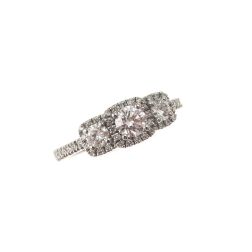 Anello Trilogy in Platino con Diamante centrale GIA 0.30 ct