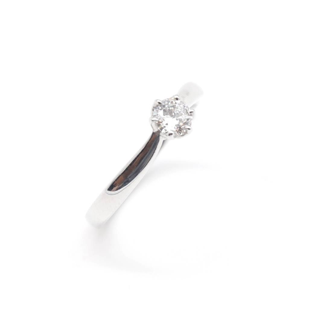GIA Platinum and Diamond Solitaire Ring 0.30 ct.