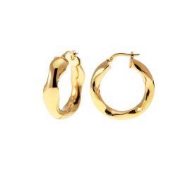 Boccole Ondulate Lucide 3cm x 7.5mm Oro Giallo 18kt