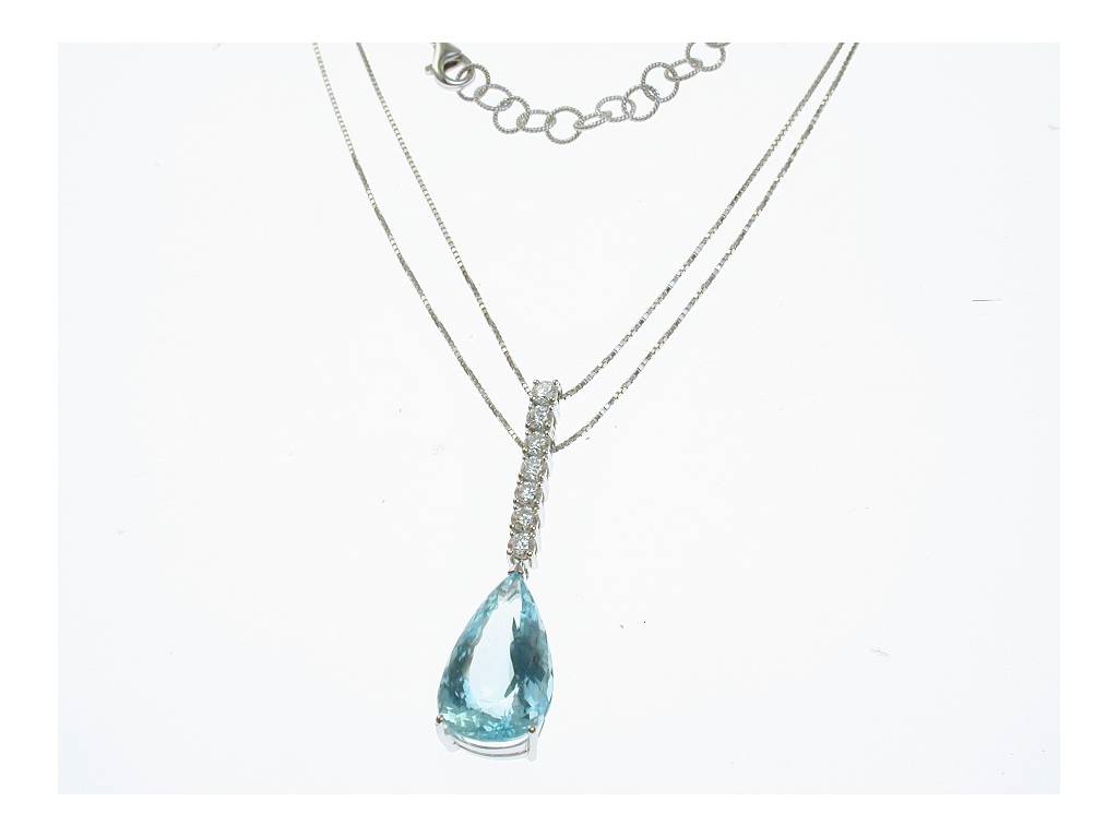 Blue Drop Aquamarine Necklace