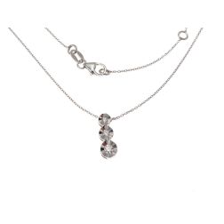 Trilogy Faceted Circle Necklace with Climbing Diamonds