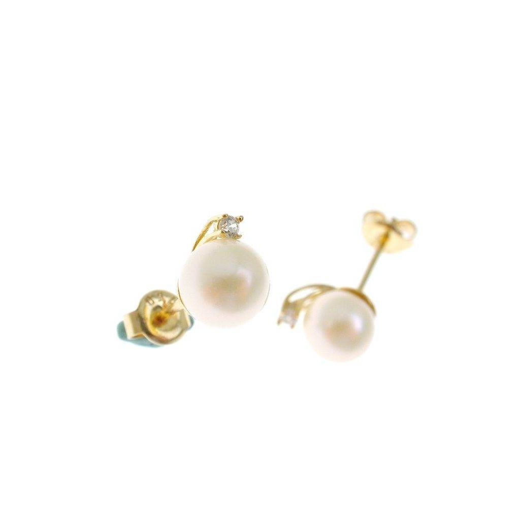 Orecchini A Perno Con Zirconia Cubica 8 Mm - Trasparenti - Chiusura A Farfalla - In Scatola Regalo