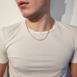 Photo of worn "Traversino" classic chain Necklace 50cm x 3.40mm