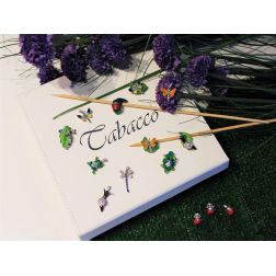 Blue and Yellow Butterfly on leaf Pendant