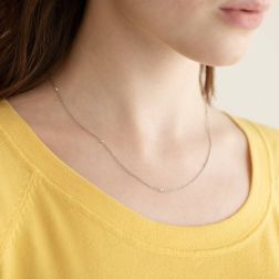 Photo of worn Necklace of Light Drops 2.5mm