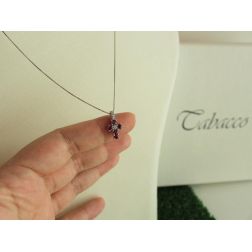 Ciondolo Croce con Rubini - Larghezza 8.3mm