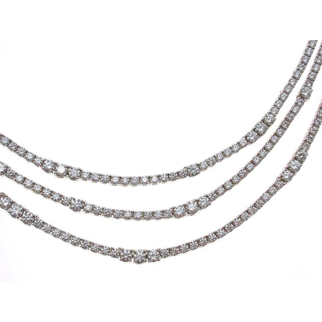 Tris Tennis necklace with diamonds