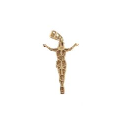 retro Gesù Crocifisso in Oro Giallo e Bianco 18kt