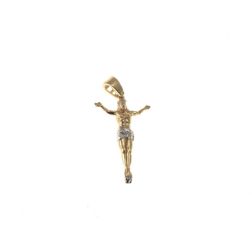 Ciondolo Gesù Crocifisso in Oro Giallo e Bianco 18kt