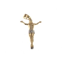 Ciondolo Gesù Crocifisso in Oro Giallo e Bianco 18kt