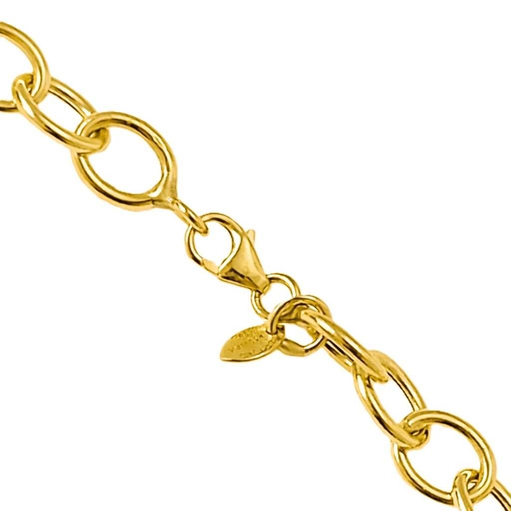 Bracciale a Catena Rolò Ovale in Oro Giallo - Chiusura Moschettone