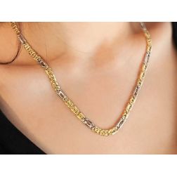 Two-tone Figaro Necklace 50cm x 5,20mm photo worn