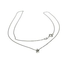 Necklace with Faceted circle charm 0,016 ct