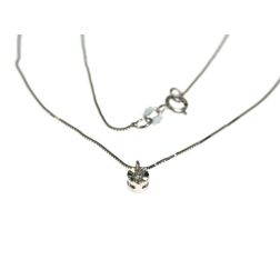 Necklace with Faceted circle charm 0,016 ct