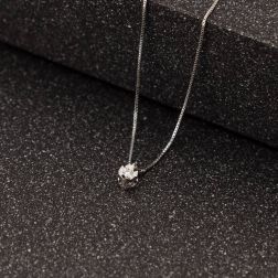 Necklace with Faceted circle charm 0,016 ct