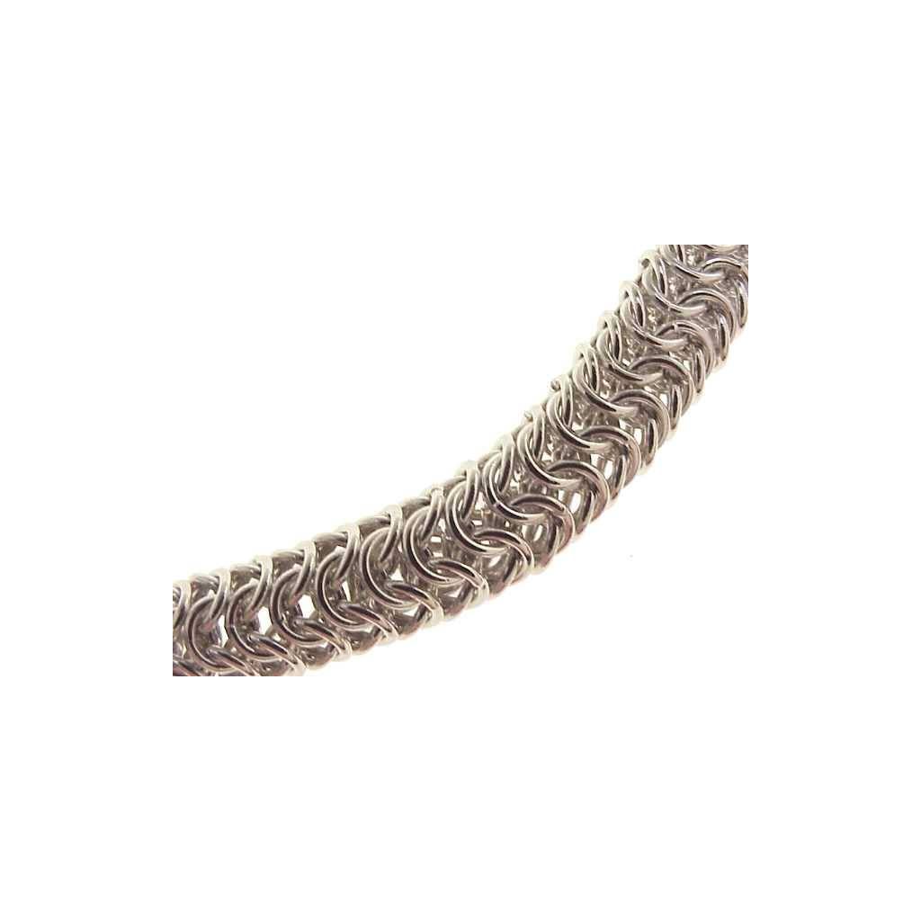 Round Couture necklace white gold 42cm x 6,5mm