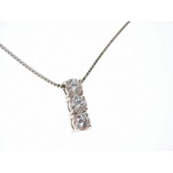 Trilogy Necklace 0.98ct with 3 GIA Certificate diamonds