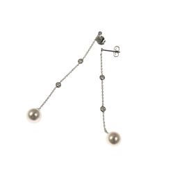 Point of Light and Pearl Pendant Earrings