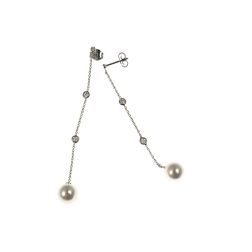 Point of Light and Pearl Pendant Earrings