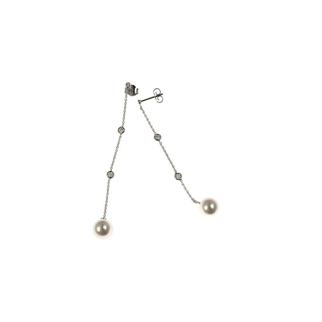 Dew Orecchini Pendenti A Goccia In Argento Sterling 925 Con Zircone Cubico Nero - Confezione Regalo