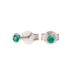 Emerald Circle earrings 3.5mm