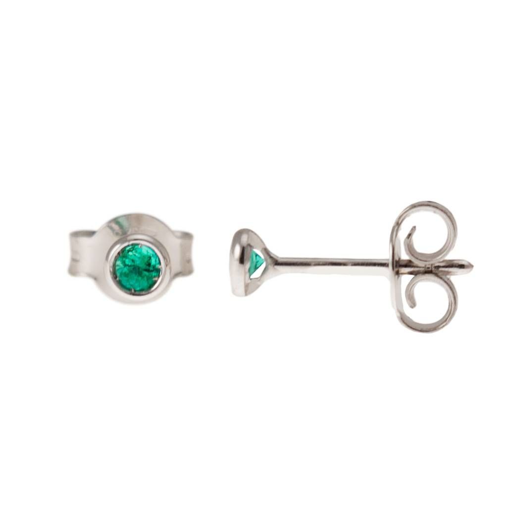 Emerald Circle earrings 3.5mm