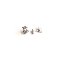 Flat Star Earrings in white gold and diamonds